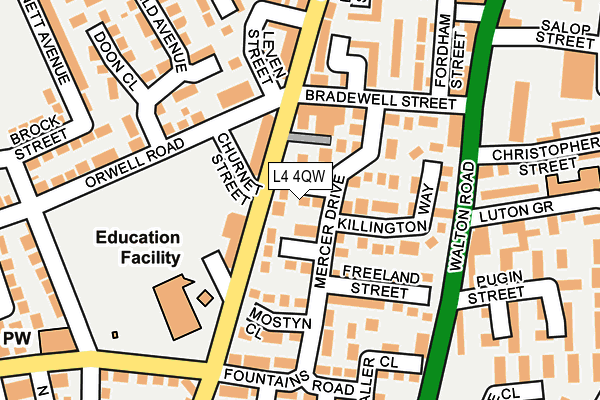L4 4QW map - OS OpenMap – Local (Ordnance Survey)