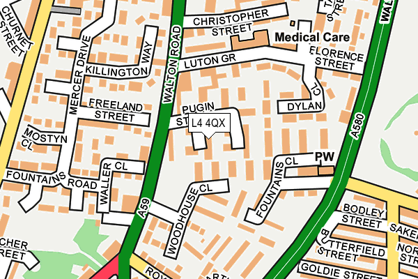 L4 4QX map - OS OpenMap – Local (Ordnance Survey)