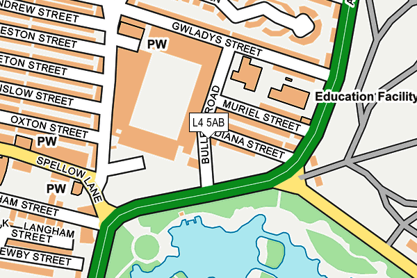 L4 5AB map - OS OpenMap – Local (Ordnance Survey)