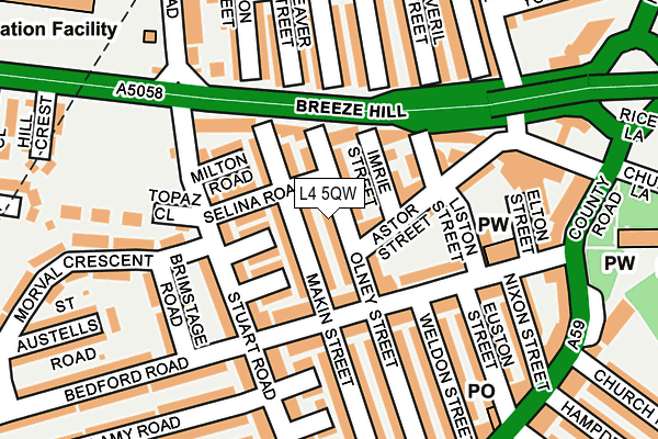L4 5QW map - OS OpenMap – Local (Ordnance Survey)
