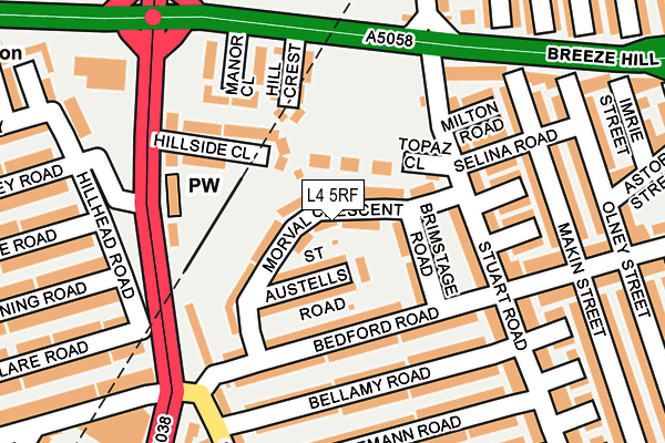 L4 5RF map - OS OpenMap – Local (Ordnance Survey)