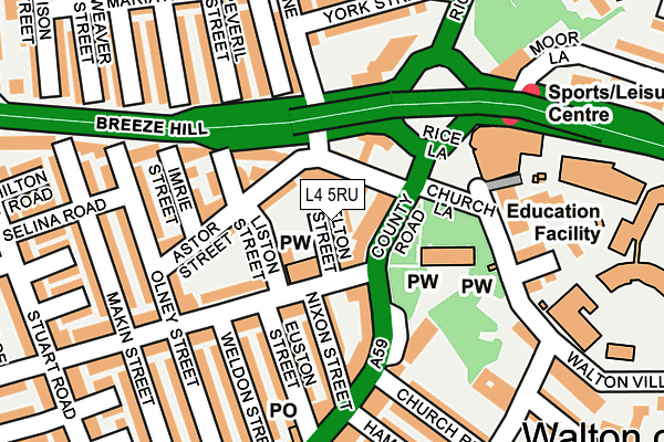 L4 5RU map - OS OpenMap – Local (Ordnance Survey)