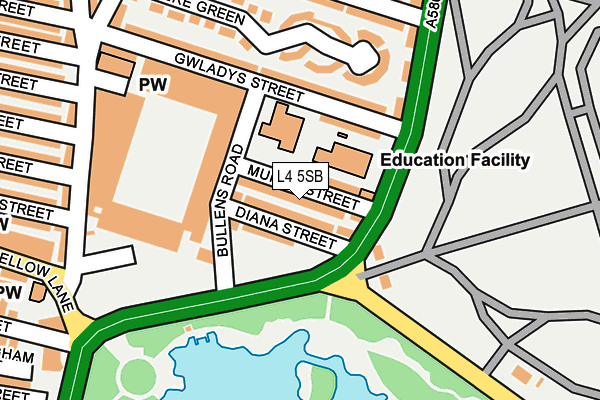 L4 5SB map - OS OpenMap – Local (Ordnance Survey)