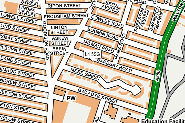 L4 5SG map - OS OpenMap – Local (Ordnance Survey)