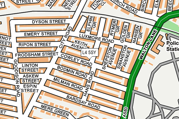 L4 5SY map - OS OpenMap – Local (Ordnance Survey)