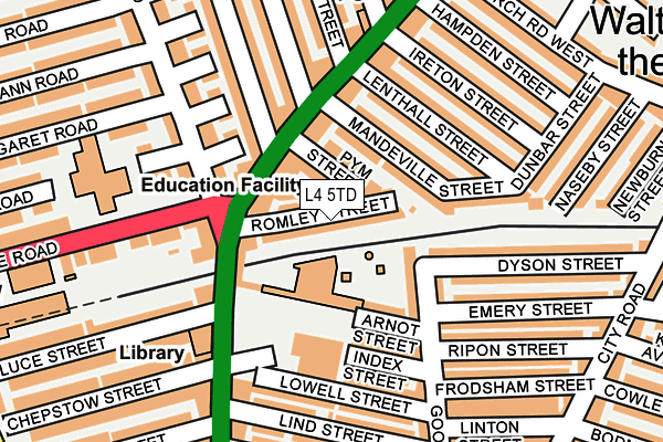 L4 5TD map - OS OpenMap – Local (Ordnance Survey)