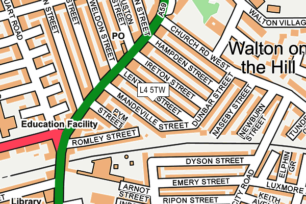 L4 5TW map - OS OpenMap – Local (Ordnance Survey)