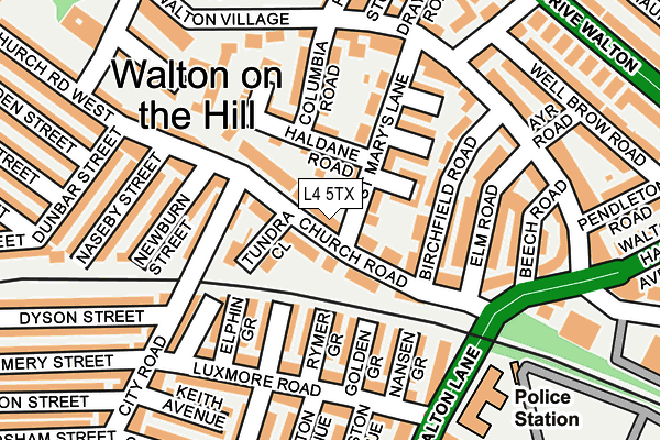 L4 5TX map - OS OpenMap – Local (Ordnance Survey)