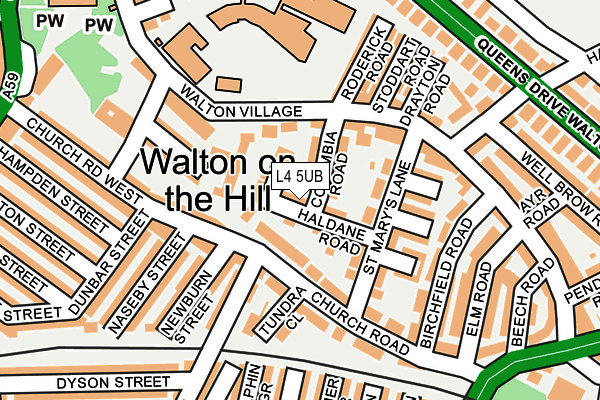 L4 5UB map - OS OpenMap – Local (Ordnance Survey)