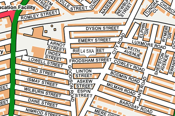 L4 5XA map - OS OpenMap – Local (Ordnance Survey)