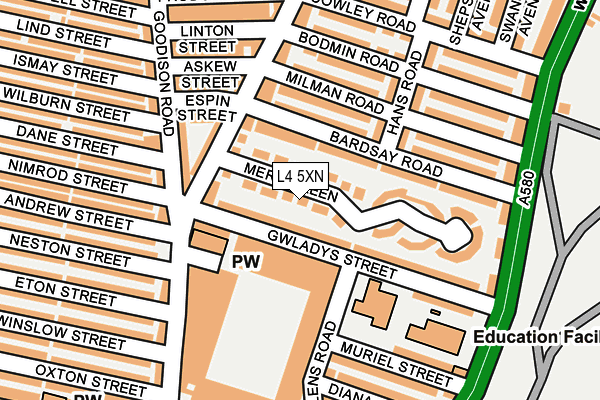 L4 5XN map - OS OpenMap – Local (Ordnance Survey)