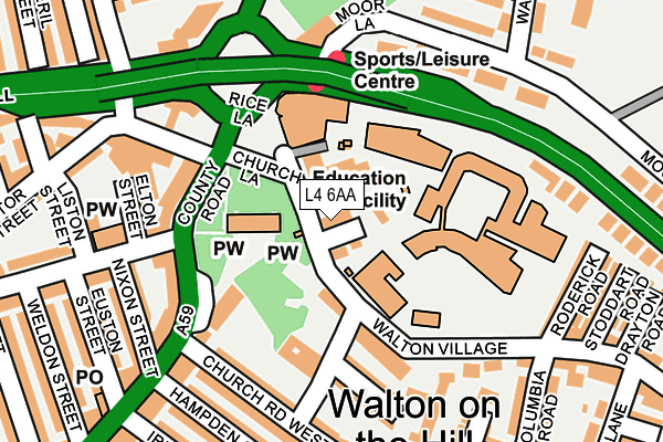 L4 6AA map - OS OpenMap – Local (Ordnance Survey)