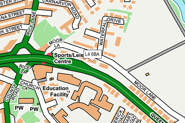 L4 6BA map - OS OpenMap – Local (Ordnance Survey)