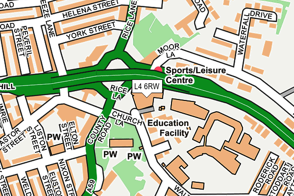 L4 6RW map - OS OpenMap – Local (Ordnance Survey)
