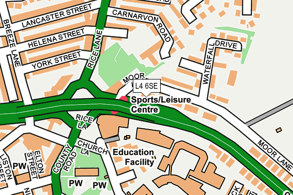 L4 6SE map - OS OpenMap – Local (Ordnance Survey)