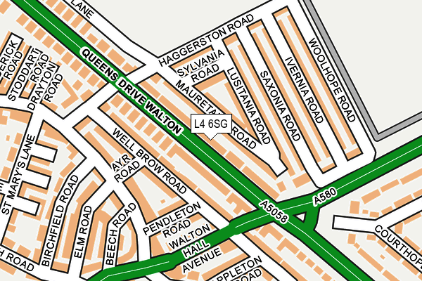 L4 6SG map - OS OpenMap – Local (Ordnance Survey)