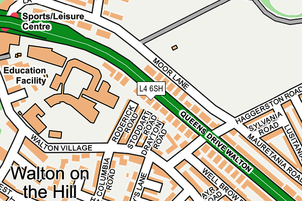L4 6SH map - OS OpenMap – Local (Ordnance Survey)