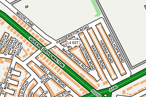 L4 6ST map - OS OpenMap – Local (Ordnance Survey)