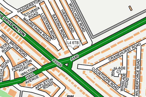 L4 6TB map - OS OpenMap – Local (Ordnance Survey)