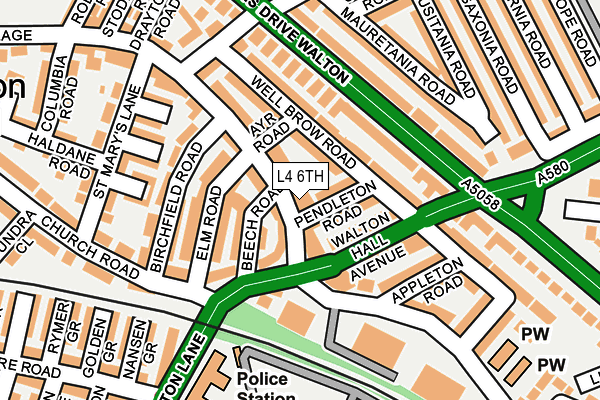 L4 6TH map - OS OpenMap – Local (Ordnance Survey)