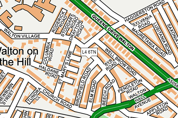 L4 6TN map - OS OpenMap – Local (Ordnance Survey)
