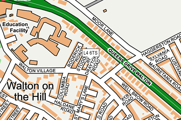 L4 6TS map - OS OpenMap – Local (Ordnance Survey)