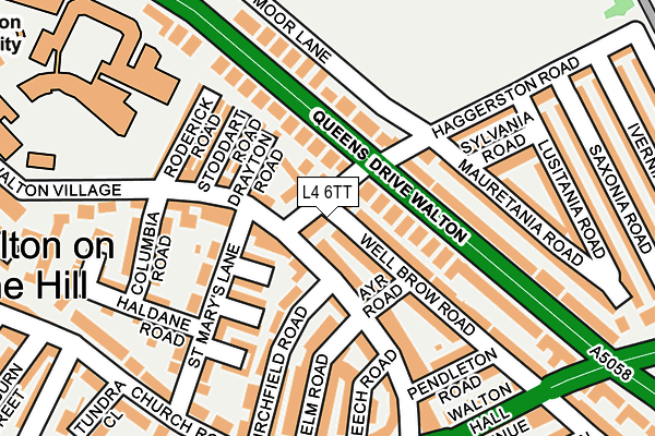 L4 6TT map - OS OpenMap – Local (Ordnance Survey)