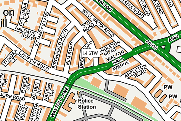 L4 6TW map - OS OpenMap – Local (Ordnance Survey)