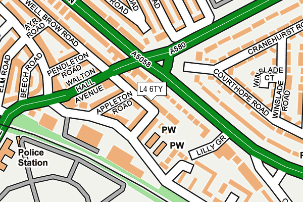 L4 6TY map - OS OpenMap – Local (Ordnance Survey)