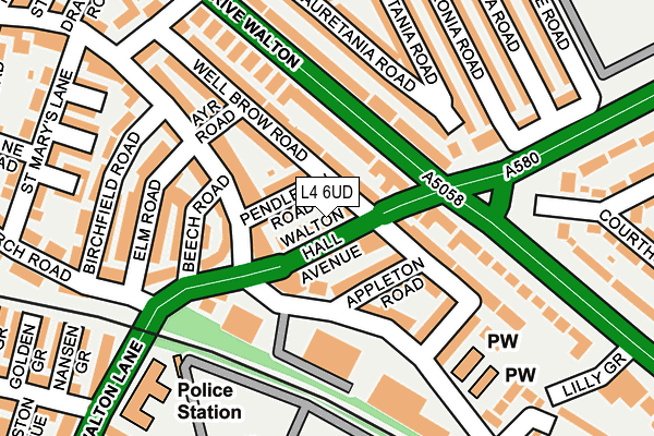 L4 6UD map - OS OpenMap – Local (Ordnance Survey)