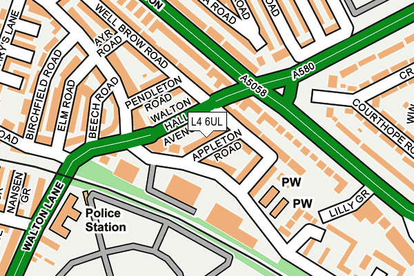 L4 6UL map - OS OpenMap – Local (Ordnance Survey)