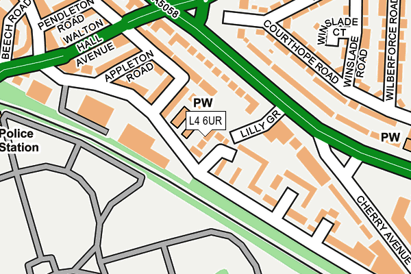 L4 6UR map - OS OpenMap – Local (Ordnance Survey)