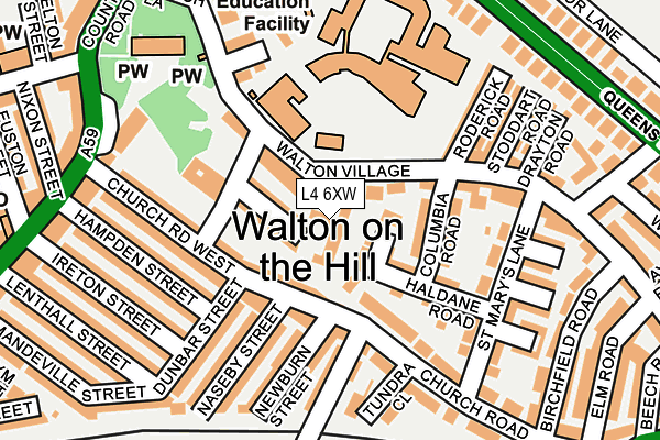 L4 6XW map - OS OpenMap – Local (Ordnance Survey)