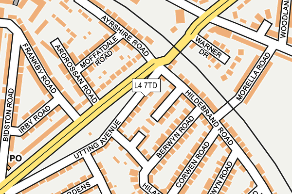 L4 7TD map - OS OpenMap – Local (Ordnance Survey)