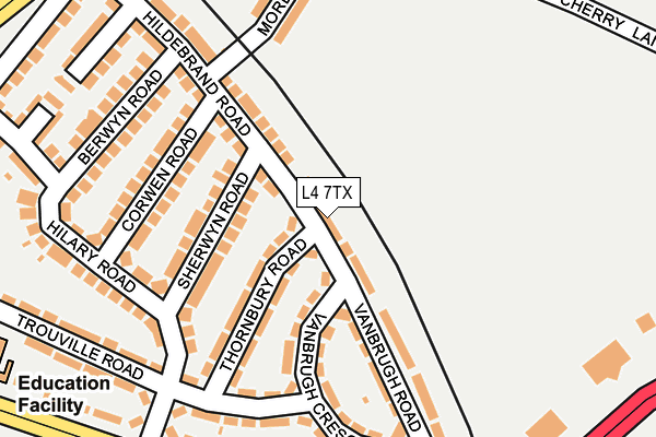 L4 7TX map - OS OpenMap – Local (Ordnance Survey)
