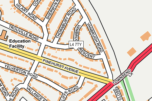 L4 7TY map - OS OpenMap – Local (Ordnance Survey)