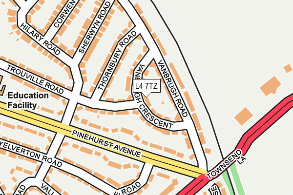 L4 7TZ map - OS OpenMap – Local (Ordnance Survey)