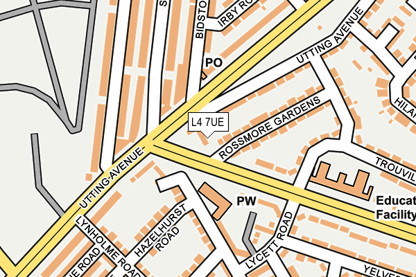 L4 7UE map - OS OpenMap – Local (Ordnance Survey)