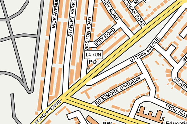 L4 7UN map - OS OpenMap – Local (Ordnance Survey)