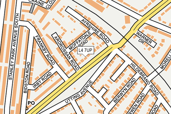 L4 7UP map - OS OpenMap – Local (Ordnance Survey)