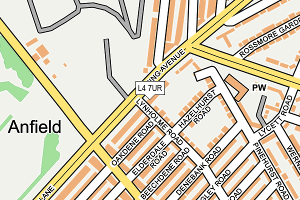 L4 7UR map - OS OpenMap – Local (Ordnance Survey)