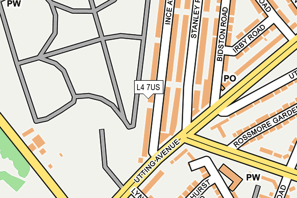 L4 7US map - OS OpenMap – Local (Ordnance Survey)