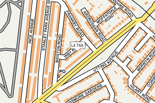 L4 7XA map - OS OpenMap – Local (Ordnance Survey)