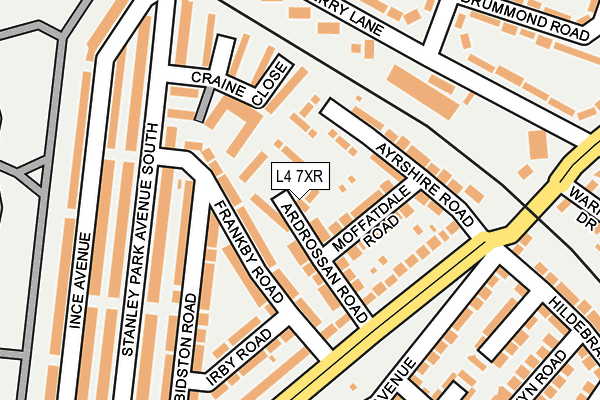 L4 7XR map - OS OpenMap – Local (Ordnance Survey)