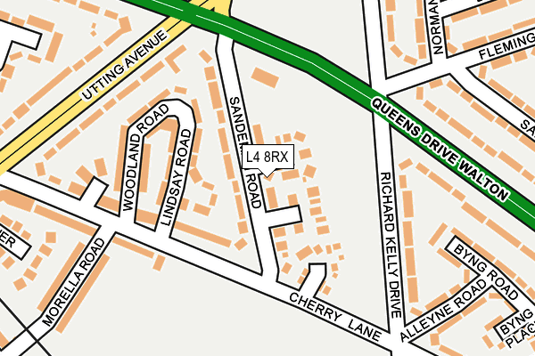 L4 8RX map - OS OpenMap – Local (Ordnance Survey)