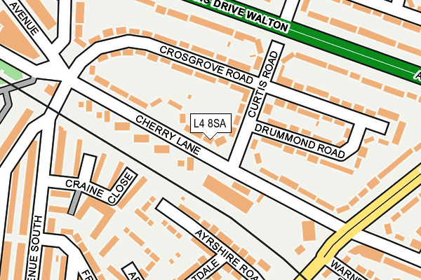 L4 8SA map - OS OpenMap – Local (Ordnance Survey)