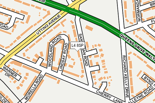 L4 8SP map - OS OpenMap – Local (Ordnance Survey)