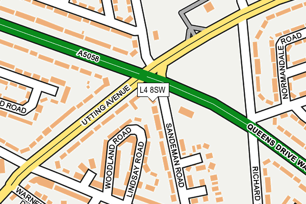 L4 8SW map - OS OpenMap – Local (Ordnance Survey)