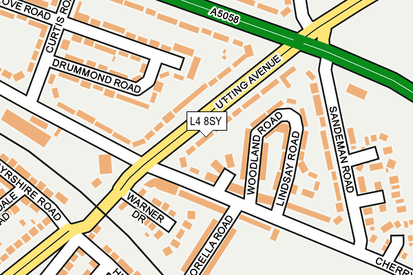 L4 8SY map - OS OpenMap – Local (Ordnance Survey)