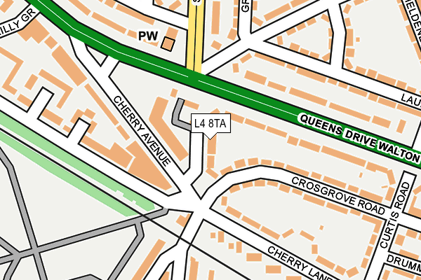L4 8TA map - OS OpenMap – Local (Ordnance Survey)
